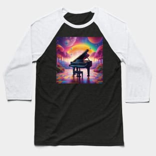 Piano With A Colorful And Psychedelic Background Baseball T-Shirt